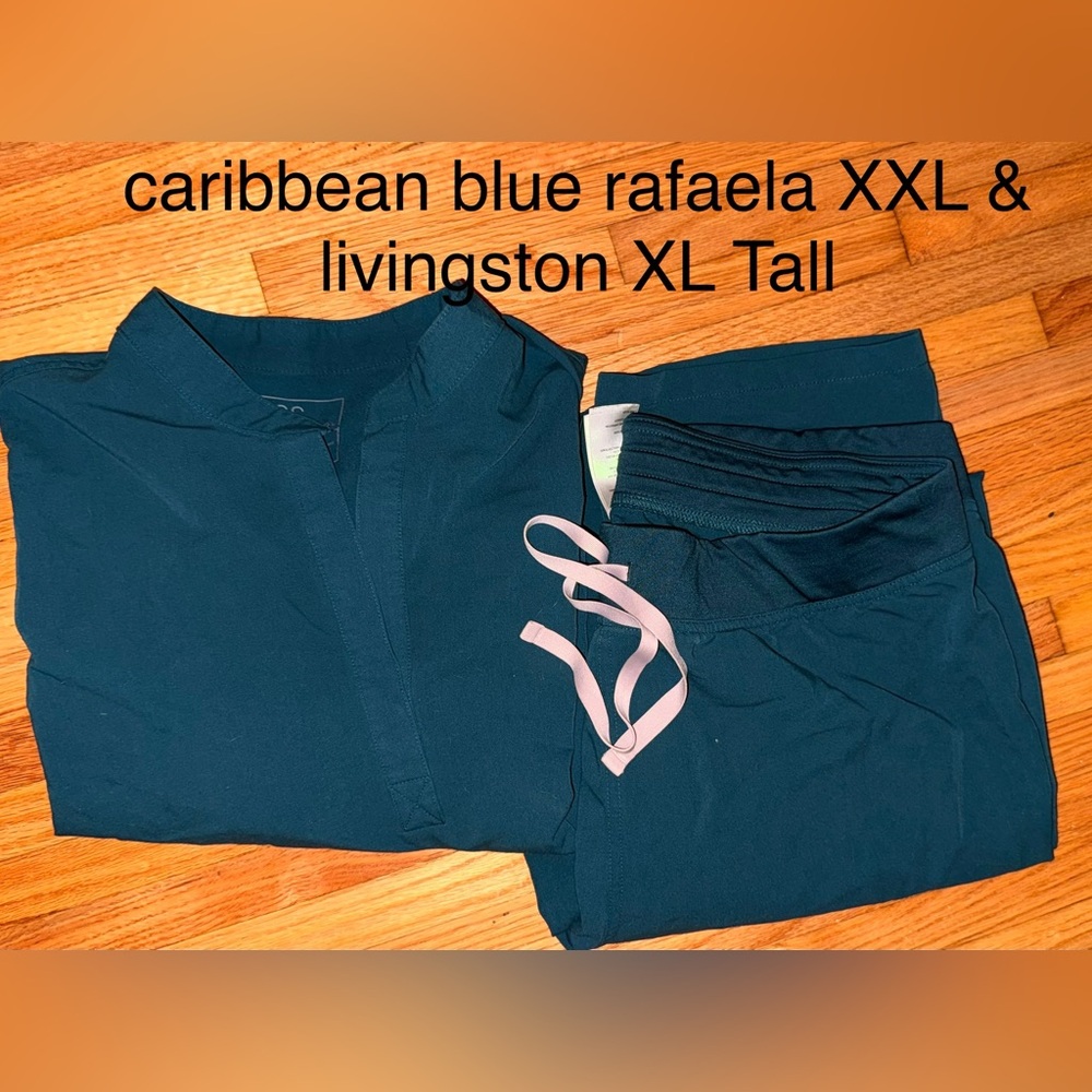 Figs Caribbean Blue Livingston XL Tall PANTS ONLY